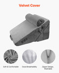 Bed Wedge Pillow 3 Pcs Orthopedic Foam Dark Grey Washable
