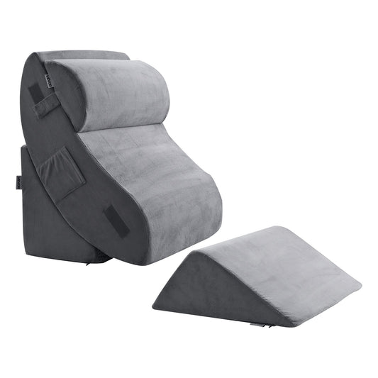 Wedge Pillow Set 4 Pcs Orthopedic Back Support Dark Grey