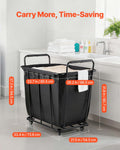 Rolling Laundry Cart 118kg Capacity Waterproof Liner Swivel Wheels