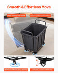 Rolling Laundry Cart 118kg Capacity Waterproof Liner Swivel Wheels