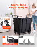 Rolling Laundry Cart 118kg Capacity Waterproof Liner Swivel Wheels