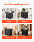 Rolling Laundry Cart 118kg Capacity Waterproof Liner Swivel Wheels