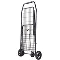 Shopping Cart, Folding Grocery Utility Cart with Swivel Wheels, 40.8 kg Large Load Capacity, Heavy Duty Rolling Laundry Basket Butler for Laundry, Shopping, Camping, Grocery, Luggage, Black