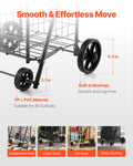 Folding Shopping Cart 40.8kg Capacity Swivel Wheels Black