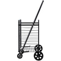 Folding Shopping Cart 40.8kg Capacity Swivel Wheels Black