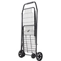 Folding Shopping Cart 40.8kg Capacity Swivel Wheels Black