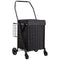 Folding Grocery Cart Dual Basket Waterproof 45KG Laundry Shopping