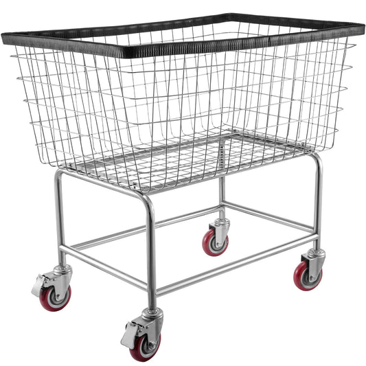 Wire Laundry Cart 4.5 Bushel Heavy Duty w/ 5" Wheels