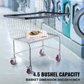 Wire Laundry Cart 4.5 Bushel Heavy Duty w/ 5