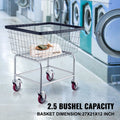 Wire Laundry Cart Wire Laundry Basket 2.8 Bushel Heavy Duty w/ 4'' Wheels