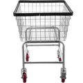 Wire Laundry Cart Wire Laundry Basket 2.8 Bushel Heavy Duty w/ 4'' Wheels