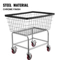 Wire Laundry Cart 2.8 Bushel Heavy Duty 4 Wheels Basket