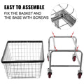 Wire Laundry Cart 2.8 Bushel Heavy Duty 4 Wheels Basket