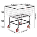 Wire Laundry Cart 2.8 Bushel Heavy Duty 4 Wheels Basket