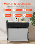 3 Section Rolling Laundry Sorter Hamper with Drawers & Wheels