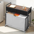 3 Section Rolling Laundry Sorter Hamper with Drawers & Wheels