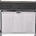 3 Section Rolling Laundry Sorter Hamper with Drawers & Wheels