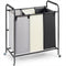 3-Section Laundry Basket Sorter Cart Heavy Duty Lockable Wheels