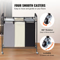 3-Section Laundry Basket Sorter Cart Heavy Duty Lockable Wheels