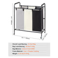 3-Section Laundry Basket Sorter Cart Heavy Duty Lockable Wheels