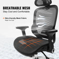 Mesh Office Chair, Adjustable High Back Desk Chair with Mesh Seat, Angle and Height Adjustable Home Office Chair with Lumbar and Head Support, Swivel Computer Task Chair