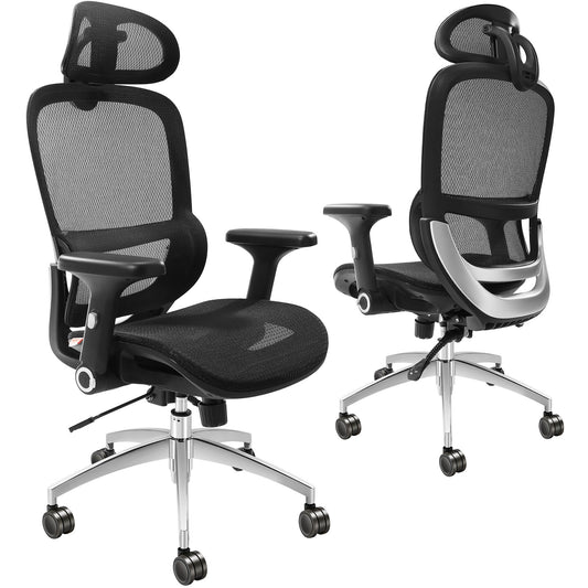 Mesh Office Chair High Back Lumbar Support Swivel Computer Desk