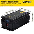 Power Inverter 3000W 12V DC to 240V AC Modified Sine Wave LCD