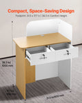 Reception Desk 80cm LED Light 2 Drawers Power Outlets Counter Table