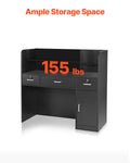 Reception Desk 1200x480x1100mm Black Counter Table Cabinet