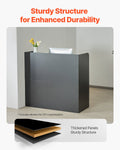 Reception Desk 1200x480x1100mm Black Counter Table Cabinet