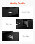 Reception Desk 1200x480x1100mm Black Counter Table Cabinet