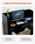 Reception Desk 1200x480x1100mm Black Counter Table Cabinet