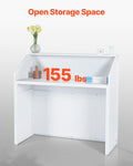 Reception Desk 1180x500x1115mm White Rectangular Counter Table