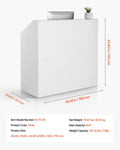Reception Desk 1180x500x1115mm White Rectangular Counter Table