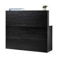 Reception Desk 1400x800mm L-Shaped Counter Table Black