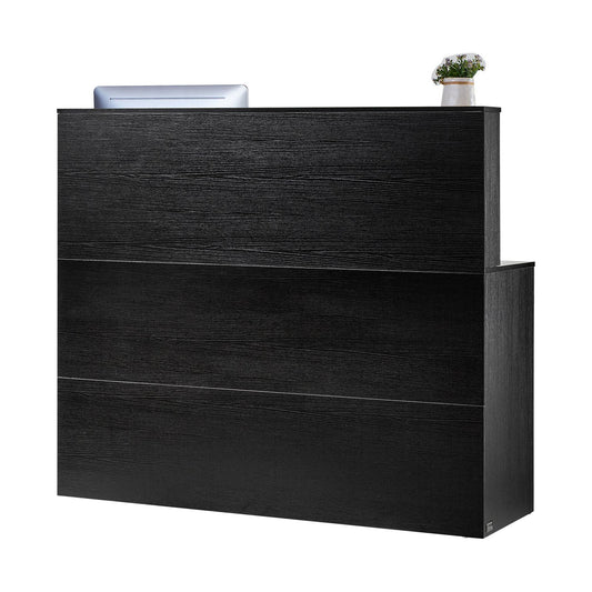 Reception Desk 1400x800mm L-Shaped Counter Table Black