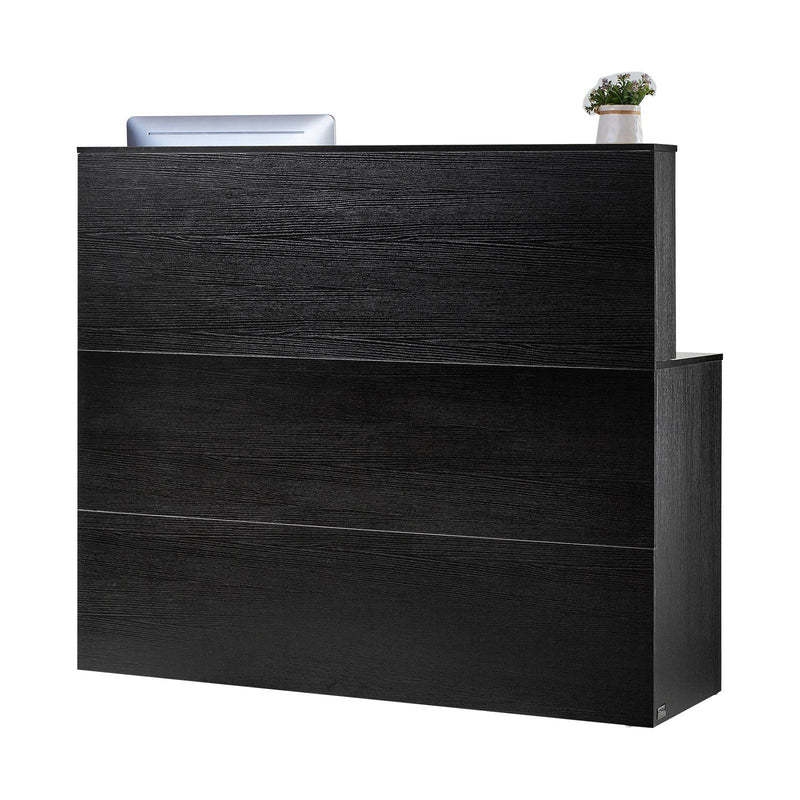Reception Desk 1400x800mm L-Shaped Counter Table Black