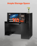 Reception Desk 1400x800mm L-Shaped Counter Table Black