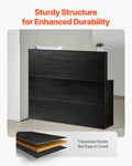 Reception Desk 1400x800mm L-Shaped Counter Table Black