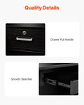 Reception Desk 1400x800mm L-Shaped Counter Table Black