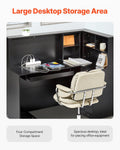 Reception Desk 1400x800mm L-Shaped Counter Table Black