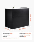 Reception Desk 1400x800mm L-Shaped Counter Table Black
