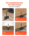 Hidden Deck Fasteners Composite 90pc T Clips 6.5mm Black