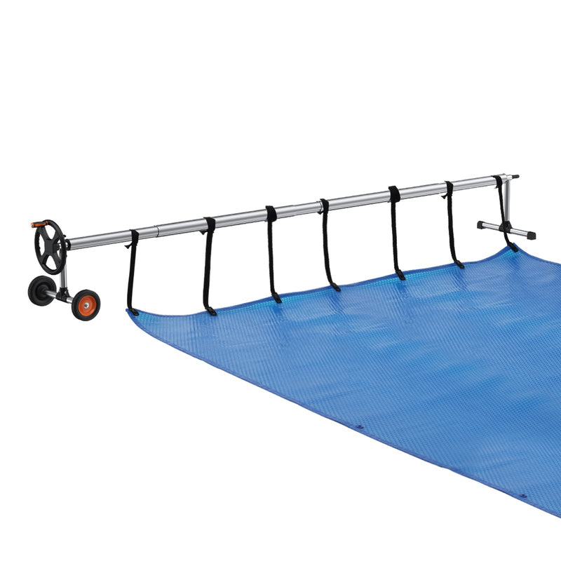 Aluminium Solar Pool Cover Reel 22ft with Wheels Sandbags