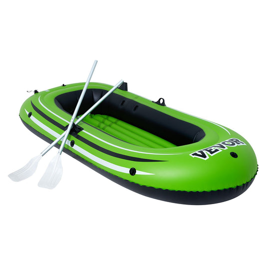 Inflatable Boat, 2-Person Inflatable Fishing Boat, Strong PVC Portable Boat Raft Kayak, Includes 1158 mm Aluminum Oars, High-Output Pump and Fishing Rod Holders, 227 kg Capacity for Adults, Kids