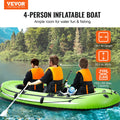 Bestway 4 Person Inflatable Fishing Boat 1158mm Oars Pump Seats