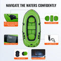 Bestway 5-Person Inflatable Fishing Boat 1100lb PVC Kayak Raft