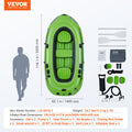 Bestway 5-Person Inflatable Fishing Boat 1100lb PVC Kayak Raft