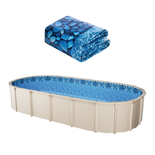 Oval Pool Liner 15x30ft Unibead Style Pool Liner 52in Wall Height