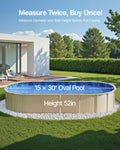 Oval Pool Liner 15x30ft 52in Unibead Wall Height